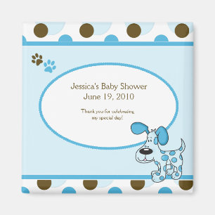Moderne blaue Welpen-Babyparty-Magnet-Bevorzugung Magnet