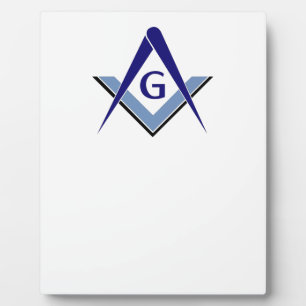 Moderne blaue Winkel und Zirkel Fotoplatte