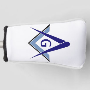 Moderne blaue Winkel und Zirkel Golf Headcover