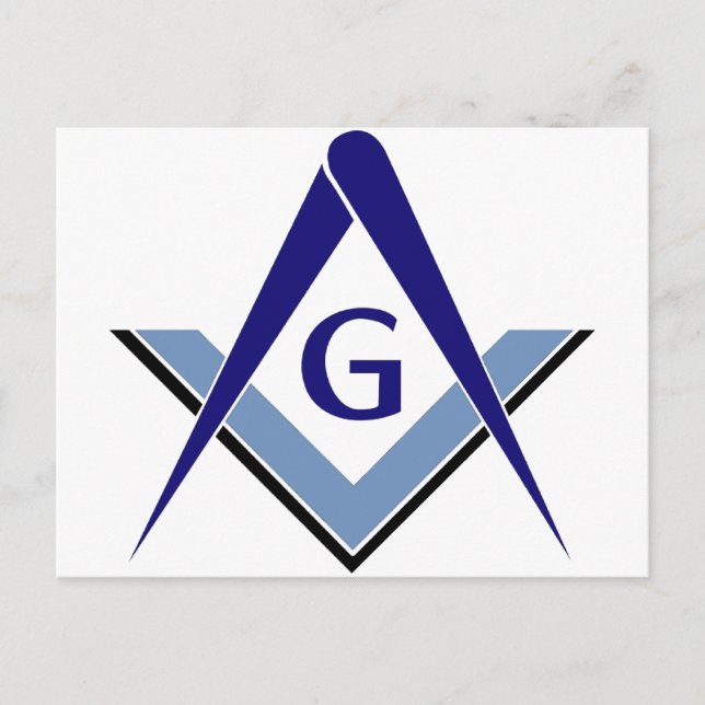 Moderne blaue Winkel und Zirkel Postkarte (Vorderseite)