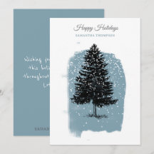 Moderne Blaue Winter-Schnee-Vintage-Weihnachtsbaum