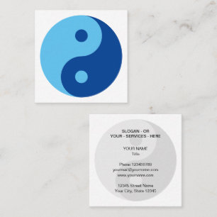 Moderne blaue YinYang taichi Wellness Psychische G Quadratische Visitenkarte