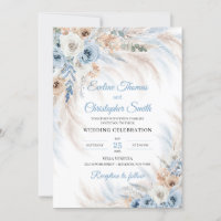 Moderne blauen Blume Rose Pampas tropische