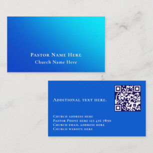 Moderne Blaugradient benutzerdefinierte Text-QR-Co Visitenkarte