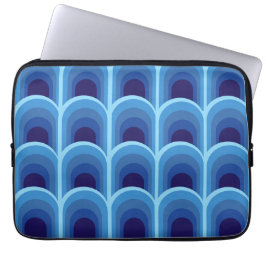 Moderne Blaugradient-Bogen-Muster Laptopschutzhülle