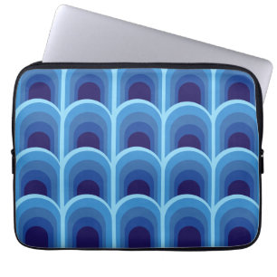 Moderne Blaugradient-Bogen-Muster Laptopschutzhülle