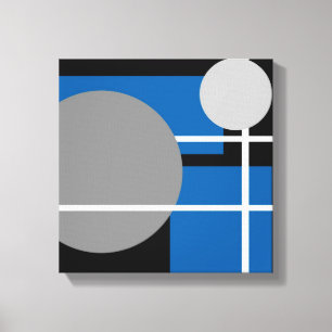 Moderne Blaugrau Schwarz Weiß - Wrapped Canvas Leinwanddruck