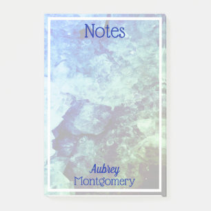 Moderne blaugrüne Geode-Kristalle Personalisiert Post-it Klebezettel