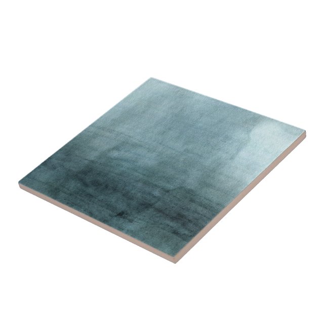 Moderne blaugrüne Wasserfarbe Abstrakt Minimal Fliese (Seite)