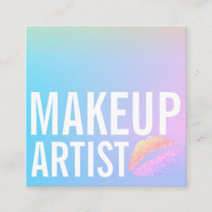 Moderne, blaurosa lila Gradienten machen Schönhei Quadratische Visitenkarte