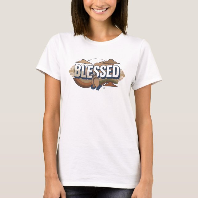 Moderne BLESSED 2D Originaldesign T-Shirt (Vorderseite)
