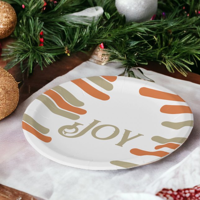 Moderne Blockfreude Weihnachten Pappteller (Modern Block Joy Christmas Paper Plates from Ricaso )