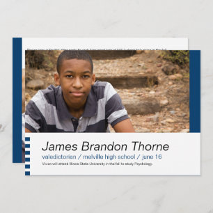 Moderne Blocks in Blue 2 Foto Abschluss laden ein Einladung