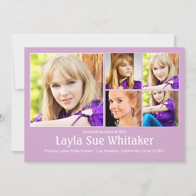 Moderne Blocks in Mauve Abschluss Ankündigung (Vorderseite)