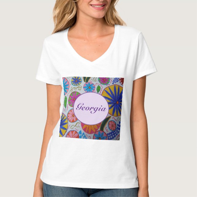 Moderne blorale Frauen T-Shirt (Vorderseite)