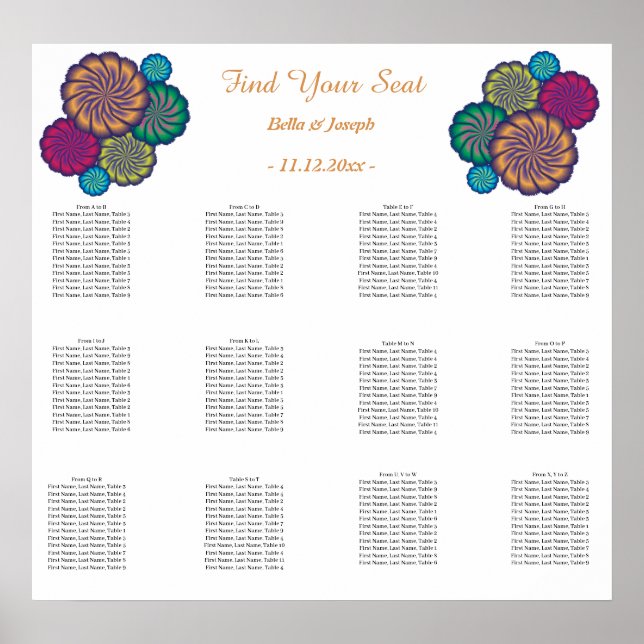 Moderne blorweiße Mandalase. Hochzeit Poster (Vorne)