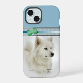 Moderne Blue American Eskimo Dog Art iPhone 15 Hülle