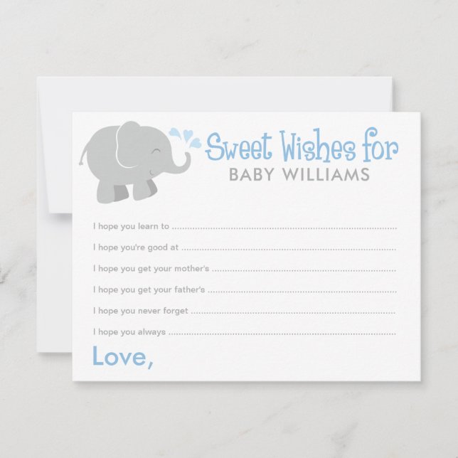 Moderne Blue and Gray Elephant Boy Baby Dusche