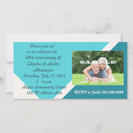 Moderne Blue Anniversary Fotokarte