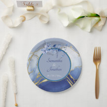 Moderne Blue Aqua Marble Wedding