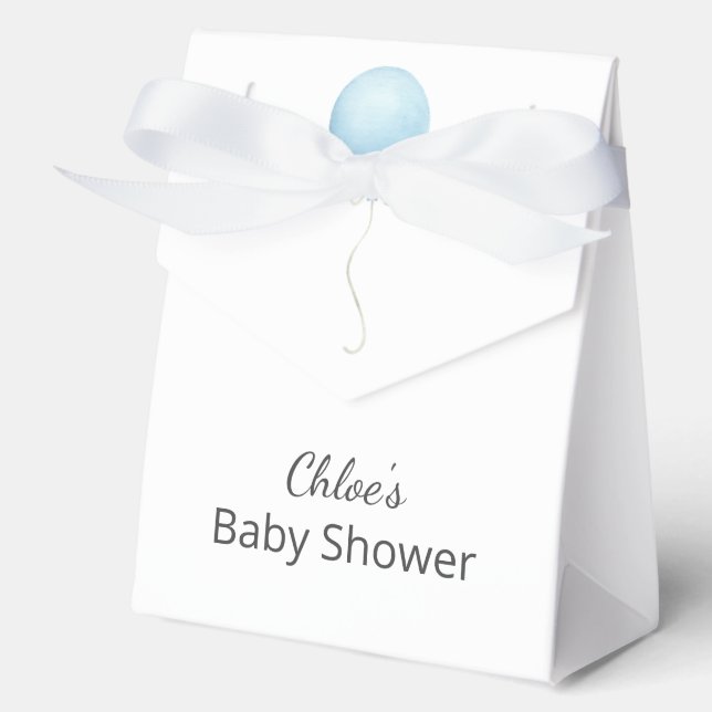 Moderne Blue Balloon Baby Dusche Geschenkschachtel (Vorderseite)