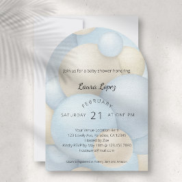 Moderne Blue Balloons Baby Dusche Einladung