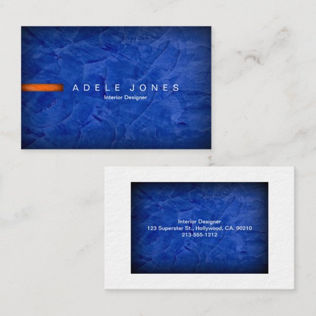 Moderne Blue Business Card Visitenkarte (Vorne/Hinten)
