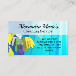 Moderne Blue Clearing Service Housekeeping Visitenkarte