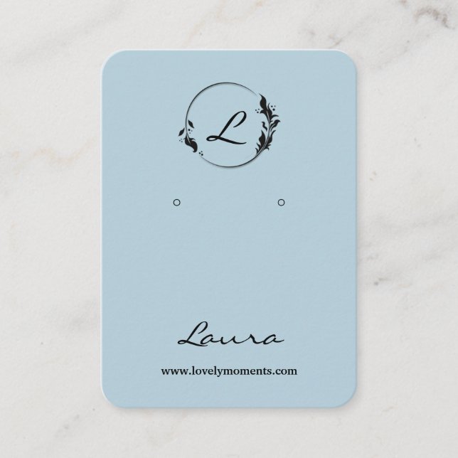 Moderne Blue Earring Display Card Visitenkarte (Vorderseite)