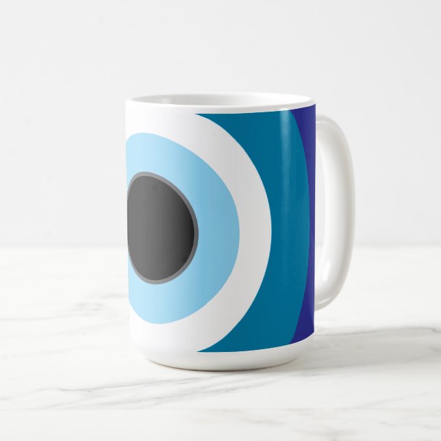 Moderne Blue Evil Eye Tasse (VorderseiteRechts)