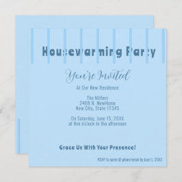 Moderne Blue Fence Housewarming Party Einladung