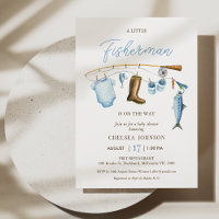 Moderne Blue Fisherman Fishing Themed Baby Dusche