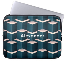 Moderne Blue Gebäude Blocks personalisieren Laptopschutzhülle