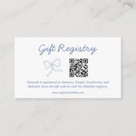 Moderne Blue Gift QR Registrierungskarte Begleitkarte