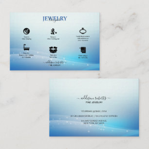 Moderne Blue Glitzer Jewelcare Visitenkarte
