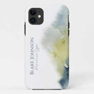 Moderne Blue Green Watercolor Werbung für Unterneh Case-Mate iPhone Hülle