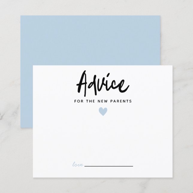 Moderne Blue Heart Advice für die neuen Eltern (Vorne/Hinten)