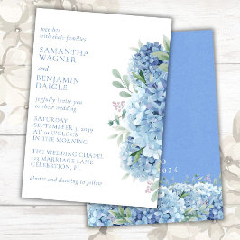 Moderne Blue Hydrangeas Watercolor Floral Wedding Einladung