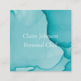 Moderne Blue Ink Watercolor Business Card Quadratische Visitenkarte