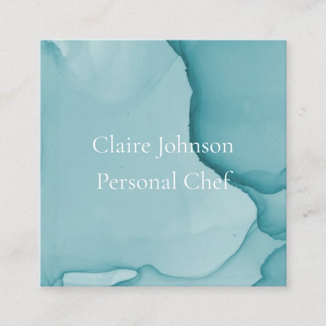 Moderne Blue Ink Watercolor Business Card Quadratische Visitenkarte (Vorderseite)