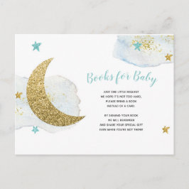 Moderne Blue Moon Glitzer Bücher für Babykarten Postkarte