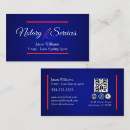 Moderne Blue Notare Services Visitenkarte