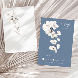Moderne Blue Orchids Floral Wedding RSVP Card Karte