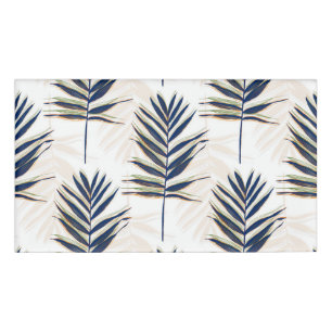 Moderne Blue Palm Blätter Gold Schlaglöcher Wei Namenschild