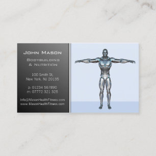 Moderne Blue Personal Trainer Business Card Visitenkarte