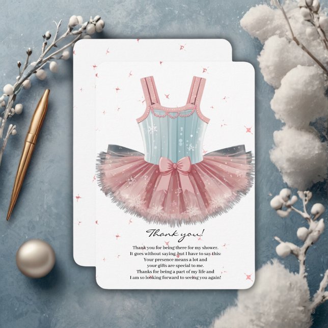 Moderne Blue & Pink Tutu Glitzer Babydusche Dankeskarte (Von Creator hochgeladen)