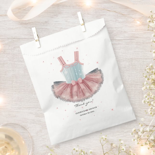 Moderne Blue & Pink Tutu Glitzer Babydusche Geschenktütchen (Ausgeschnitten)