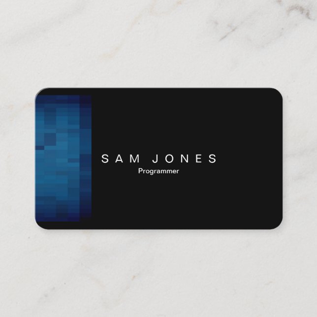 Moderne Blue Pixel Business Card Visitenkarte (Vorderseite)