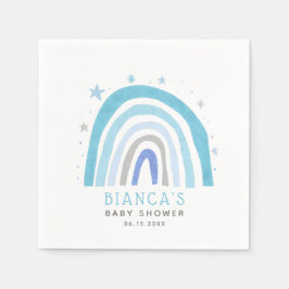 Moderne Blue Rainbow Boy Baby Dusche Serviette