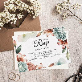 Moderne Blue Rose Designer RSVP Cards Karte